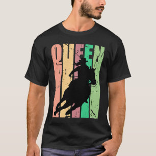 Barrel Racing Queen Rodeo Women Cowgirl Retro Vin T-shirt