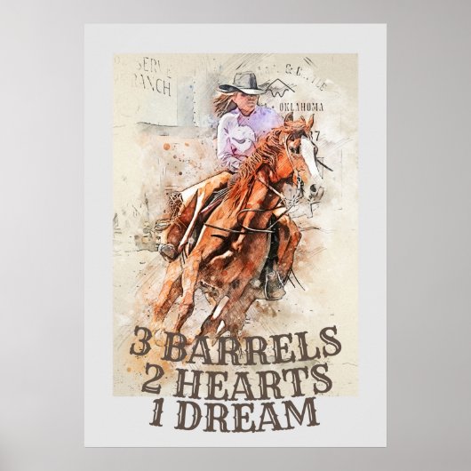 Barrel Racing Quote Poster (Voorkant)