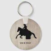 Barrel Racing Rodeo Equestrian Custom Sleutelhange Sleutelhanger (Voorkant)