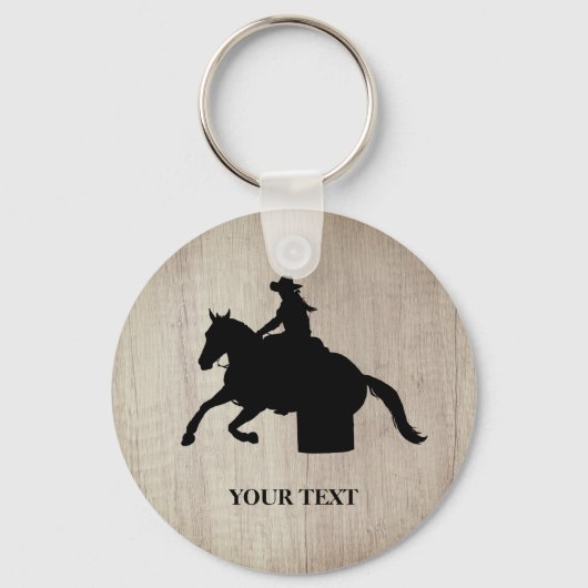Barrel Racing Rodeo Equestrian Custom Sleutelhange Sleutelhanger (Voorkant)