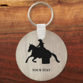 Barrel Racing Rodeo Equestrian Custom Sleutelhange Sleutelhanger (Voorkant)