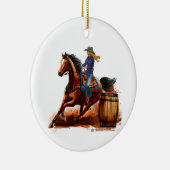 Barrel Racing Rodeo, Personaliseer Ornament (Rechts)