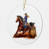 Barrel Racing Rodeo, Personaliseer Ornament (Links)