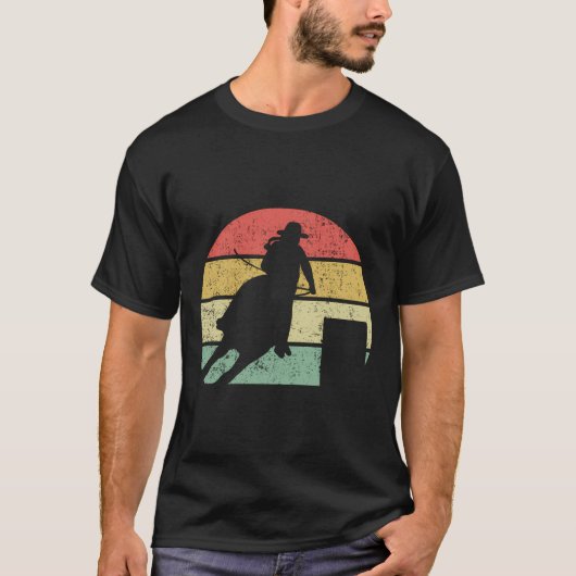 Barrel Racing Rodeo Retro  cadeau T-shirt (Voorkant)