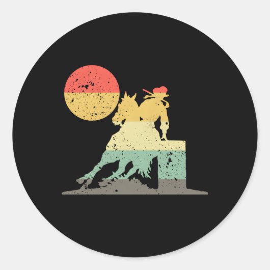Barrel Racing Show Barrel Racer Ronde Sticker (Voorkant)