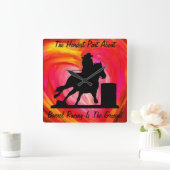 Barrel Racing Wall Clock Vierkante Klok (Huis)