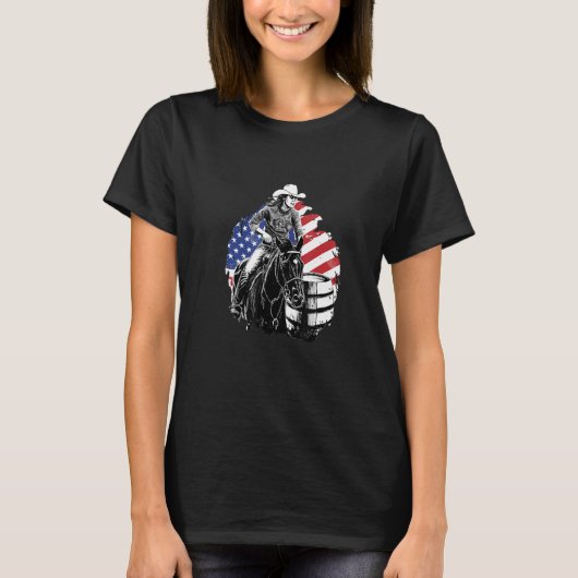 Barrel Riding Western Cowgirl T-shirt (Voorkant)
