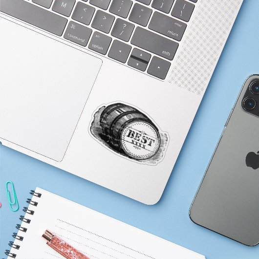 Barrel Sticker (Laptop met iPhone)