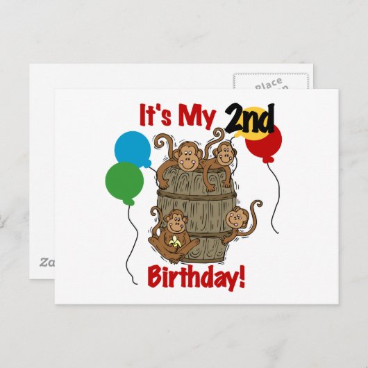 Barrel van Apen 2e Verjaardag Tshirts en geschenke Briefkaart (Voorkant / Achterkant)