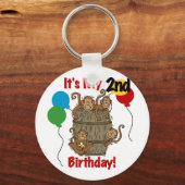 Barrel van Apen 2e Verjaardag Tshirts en geschenke Sleutelhanger (Voorkant)