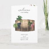 Barrel Winery Vineyard Wedding Order of Service Programma (Voorkant)