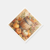 Barrel with Pumpkins Fall Servet (Hoek)