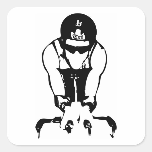 Barrel X triatlon biker guy Vierkante Sticker (Voorkant)