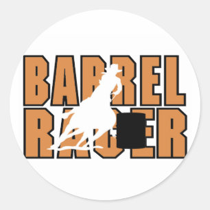 Barrell Racer T-shirts en Gifts. Ronde Sticker