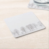 Barren in de winter in een wit onderzetter (Schuin)