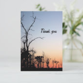 Barren Trees op zonsondergang in de lente Dank je Bedankkaart (Staand voorkant)