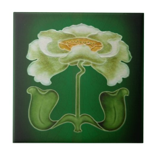 Barrett Art Nouveau Repro 1905 Faux Relief Tile Tegeltje (Voorkant)