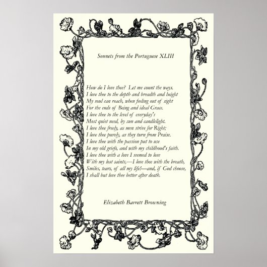 Barrett Browning - Sonnetten van de Portugese 43 Poster (Voorkant)