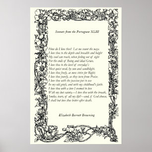Barrett Browning - Sonnetten van de Portugese 43 Poster