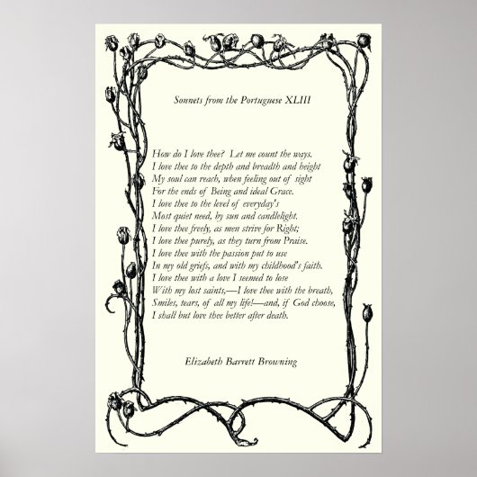 Barrett Browning - Sonnetten van de Portugese 43 Poster (Voorkant)