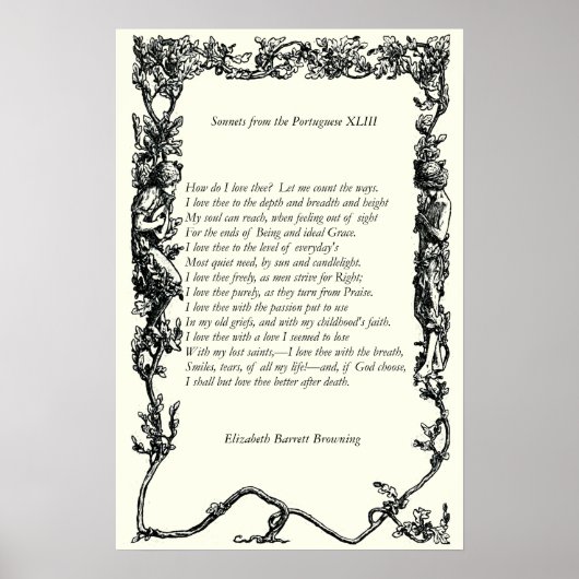 Barrett Browning - Sonnetten van de Portugese 43 Poster (Voorkant)