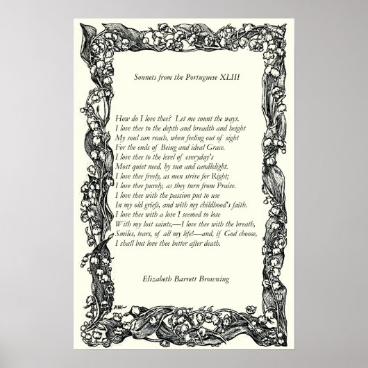 Barrett Browning - Sonnetten van de Portugese 43 Poster (Voorkant)