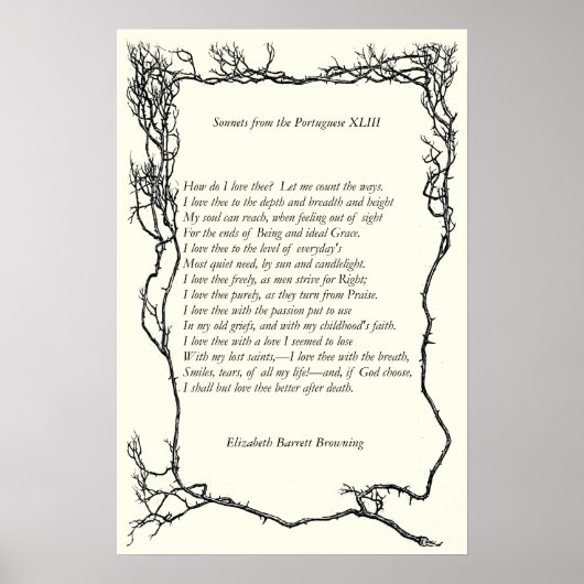 Barrett Browning - Sonnetten van de Portugese 43 Poster (Voorkant)