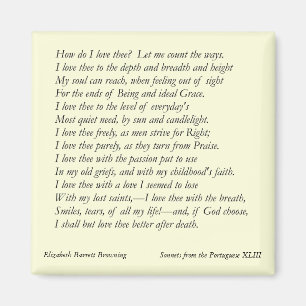 Barrett Browning - Sonnetten van de Portugezen #43 Magneet