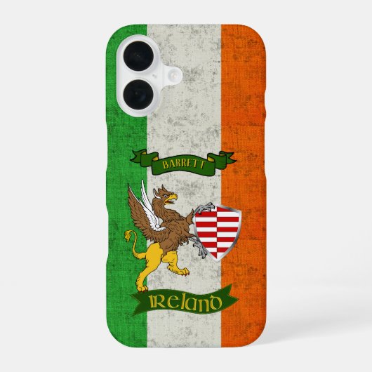 Barrett Ierse Schild & Griffin Gepersonaliseerd iPhone 16 Hoesje (Achterkant)