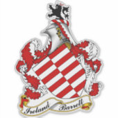 Barrett Irish Coat of Arms gepersonaliseerd Sticker (Voorkant)