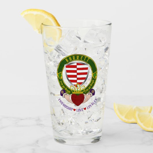 Barrett Irish Shield & Claddagh Beer Glas (Voorkant ijs)