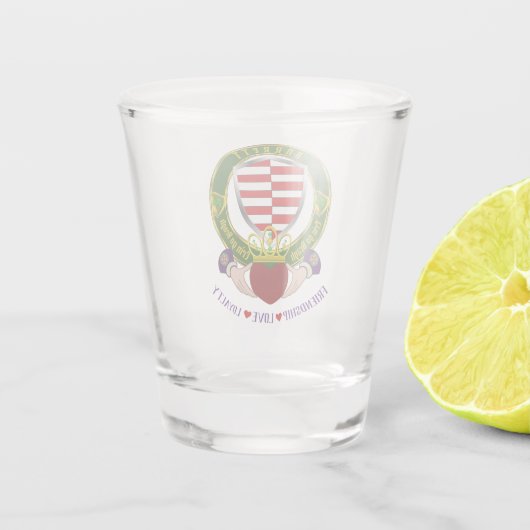 Barrett Irish Shield & Claddagh Shot Glas (Achterkant)