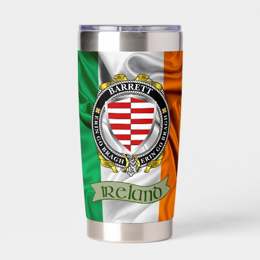 Barrett Irish Shield en vlag gepersonaliseerd Geïsoleerde Drinkbeker (Achterkant)
