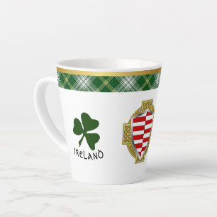 Barrett Irish Shield & Tartan gepersonaliseerd Latte Mok