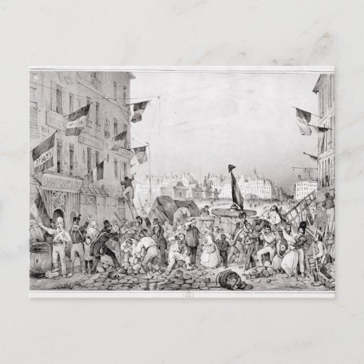 Barricade bij de Rue Dauphine Briefkaart (Voorkant)