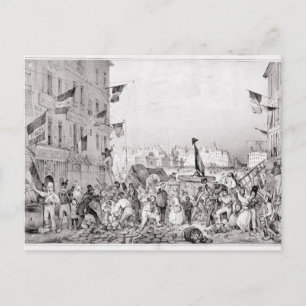 Barricade bij de Rue Dauphine Briefkaart