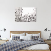 Barricade bij de Rue Dauphine Canvas Afdruk (Insitu (Slaapkamer))