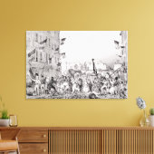 Barricade bij de Rue Dauphine Canvas Afdruk (Insitu (Woonkamer))