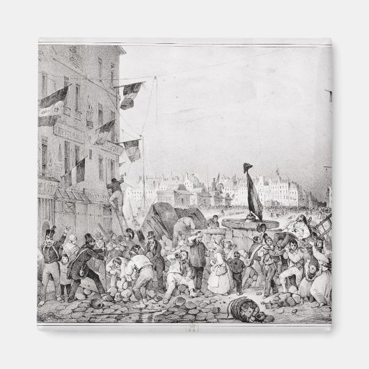 Barricade bij de Rue Dauphine Magneet (Voorkant)