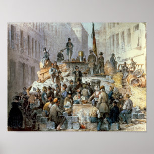Barricades in Marzstrasse, Wenen, 1848 Poster