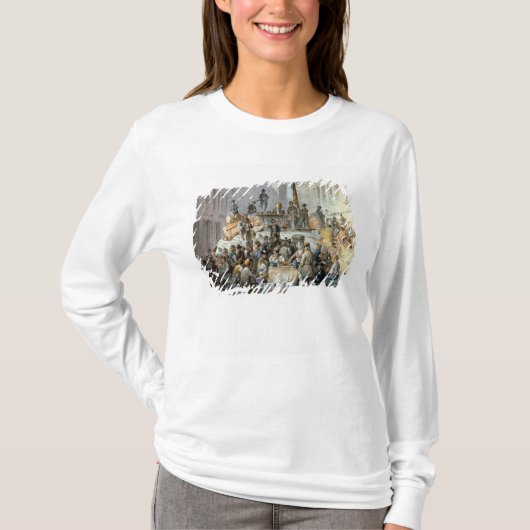 Barricades in Marzstrasse, Wenen, 1848 T-shirt (Voorkant)