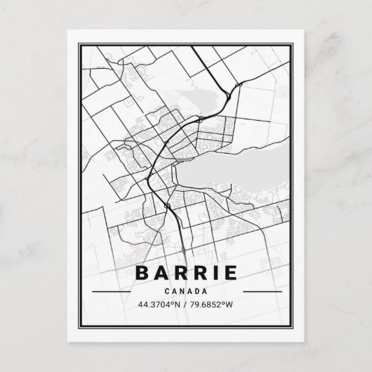 Barrie Ontario Canada Travel City Map Briefkaart (Voorkant)