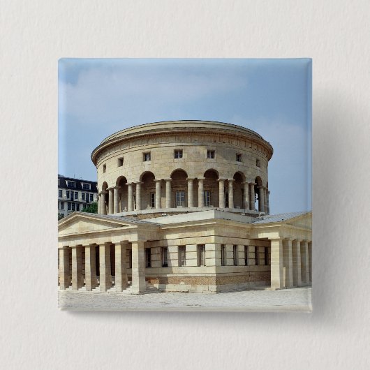 Barriere de La Villette, 1784-87 Vierkante Button 5,1 Cm (Voorkant)