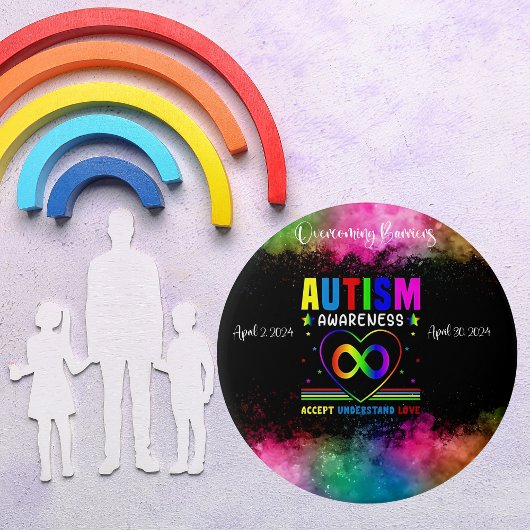 Barrières overwinnen Autisme Awareness Button