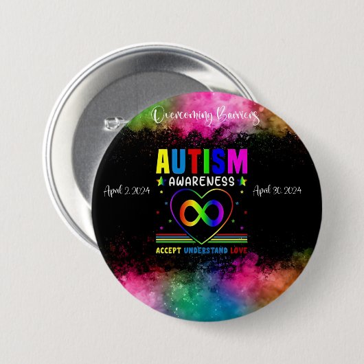 Barrières overwinnen Autisme Awareness Button (Voorkant /achterkant)