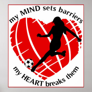 Barriers Lady Soccer Poster