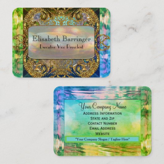 Barringer Bliss Bleu 3.5 Elegant Professioneel Visitekaartje (Voorkant / Achterkant)