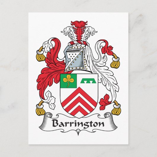 Barrington Family Crest Briefkaart (Voorkant)