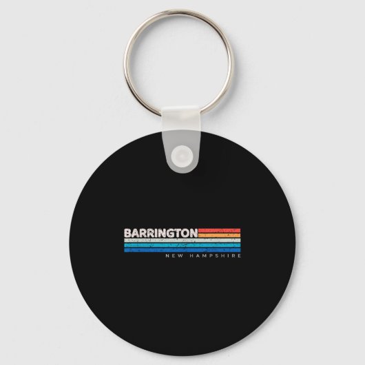 Barrington Nh New Hampshire Retro Design Sleutelhanger (Voorkant)