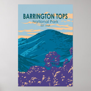 Barrington Tops Nationaal Park Australië Retro Poster